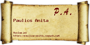 Paulics Anita névjegykártya