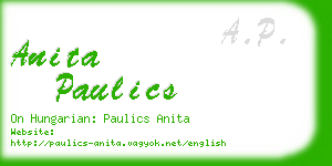 anita paulics business card